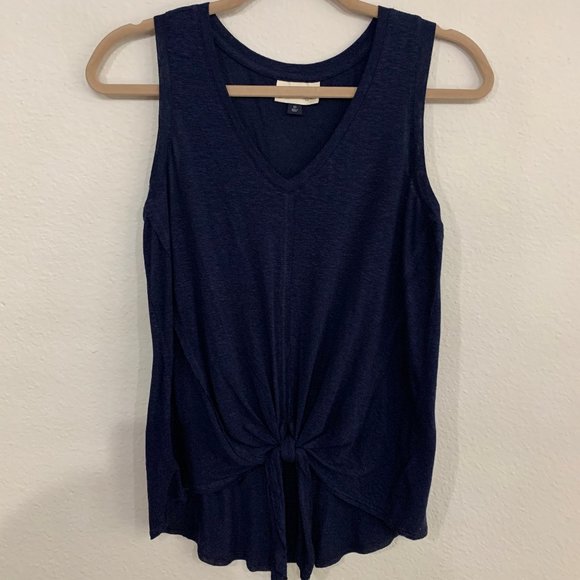 Universal Thread Navy Blue Front Tie Tank Top XS - Picture 2 of 6
